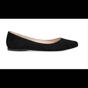 NINE WEST Speakup almond toe flats - black suede